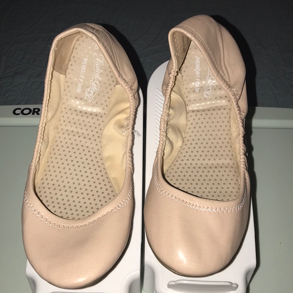 Blush colored flats